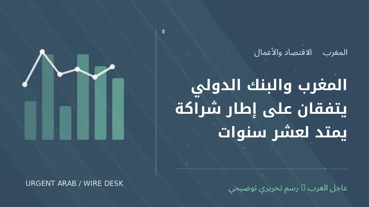 رسم تحريري أصلي غير فوتوغرافي يرمز إلى موضوع: المغرب والبنك الدولي يتفقان على إطار شراكة يمتد لعشر سنوات