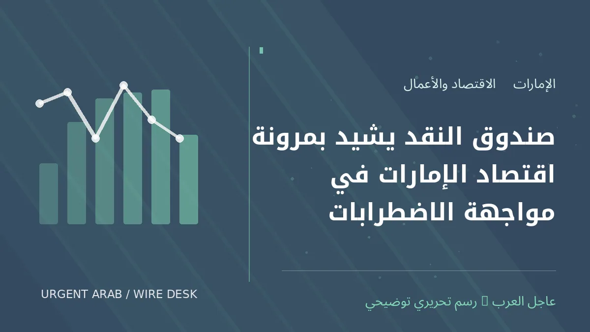 رسم تحريري أصلي غير فوتوغرافي يرمز إلى موضوع: صندوق النقد يشيد بمرونة اقتصاد الإمارات في مواجهة الاضطرابات