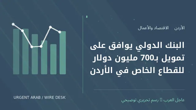 رسم توضيحي أصلي غير فوتوغرافي: البنك الدولي يوافق على تمويل بـ700 مليون دولار للقطاع الخاص في الأردن