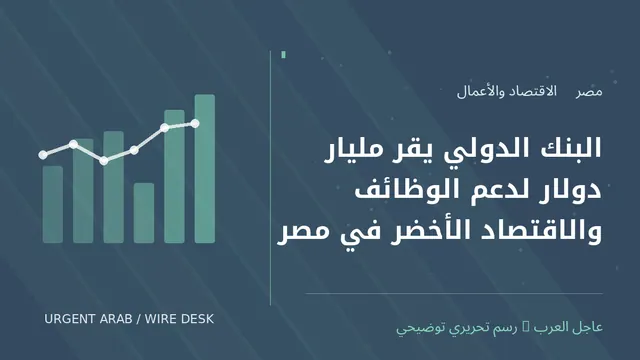 رسم توضيحي أصلي غير فوتوغرافي: البنك الدولي يقر مليار دولار لدعم الوظائف والاقتصاد الأخضر في مصر