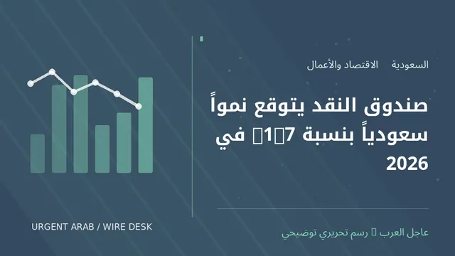 رسم توضيحي أصلي غير فوتوغرافي: صندوق النقد يتوقع نمواً سعودياً بنسبة 1.7% في 2026